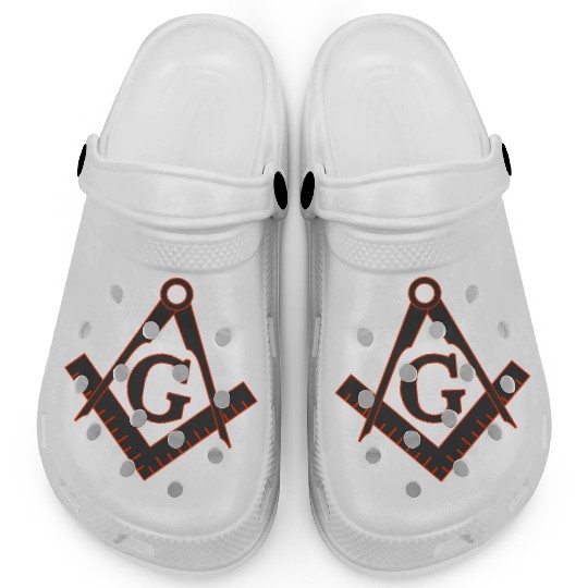 FREEMASON SQUARE COMPASSES combi grey orange Clogs