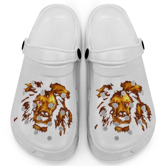 Bodybuilder Fierce Lion Face Beast Gym Rise & Grin Clogs