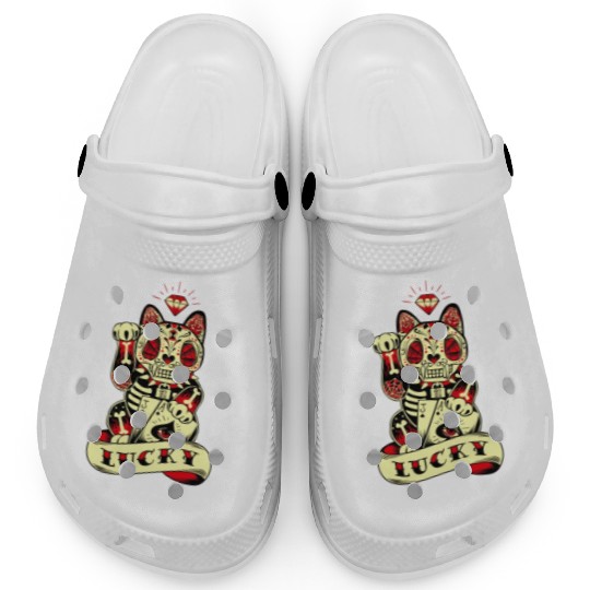lucky cat Skull Candy Clogs
