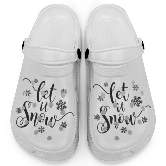 Simple Let it Snow Christmas Calligraphy Clogs