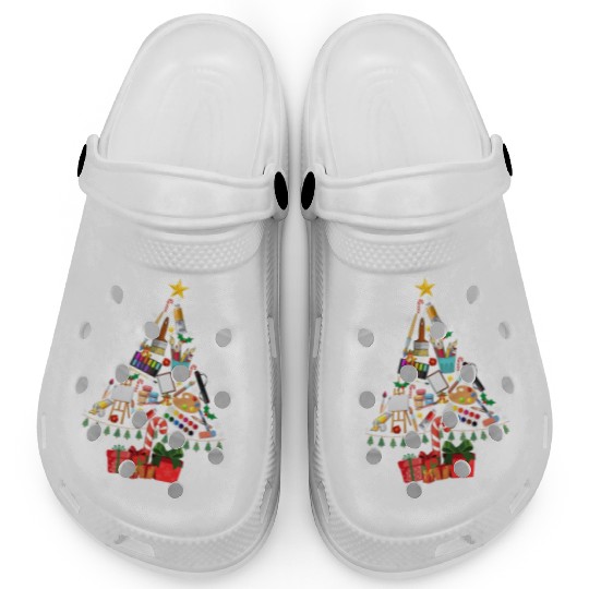 Art Xmas Tree Decor Art Teacher Ugly Artist Xmas Clogs