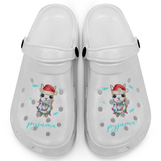 Winter Christmas Pyjama Llama Clogs