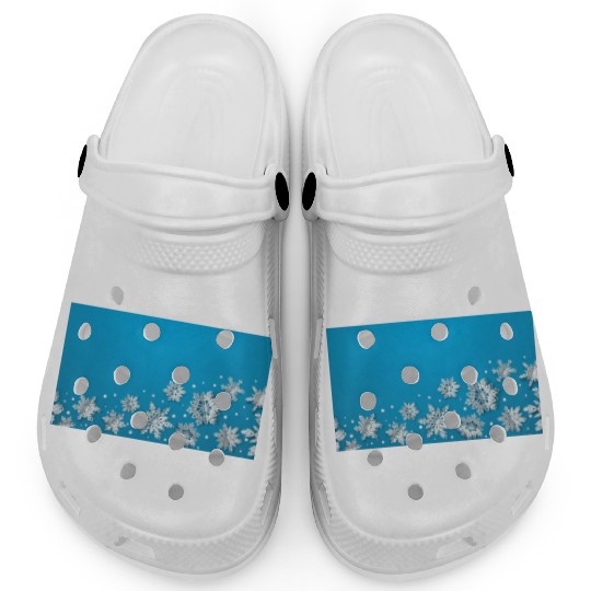 Modern Snowflakes Blue Clogs