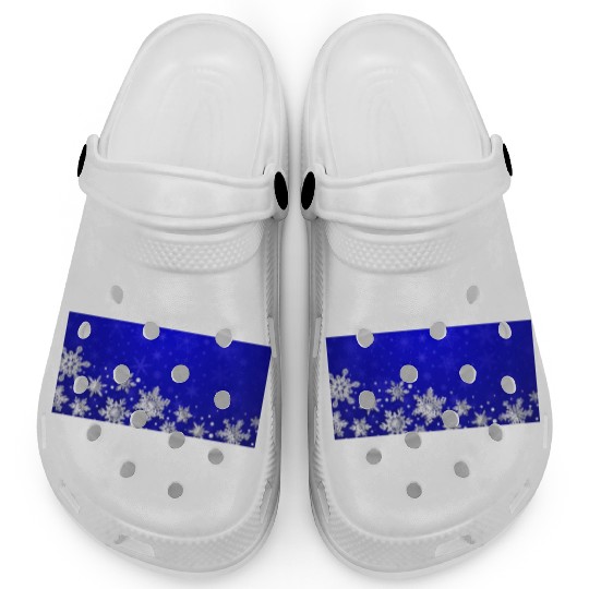 Modern Blue Snowflakes Pattern Clogs