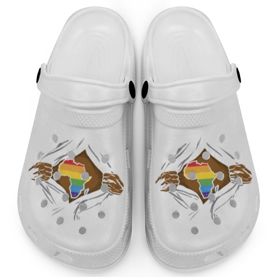 Juneteenth LGBT Pride Flag Rainbow Black Melanin Clogs