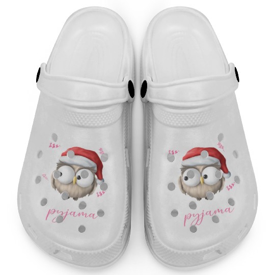 Winter Christmas Pyjama Owl Clogs