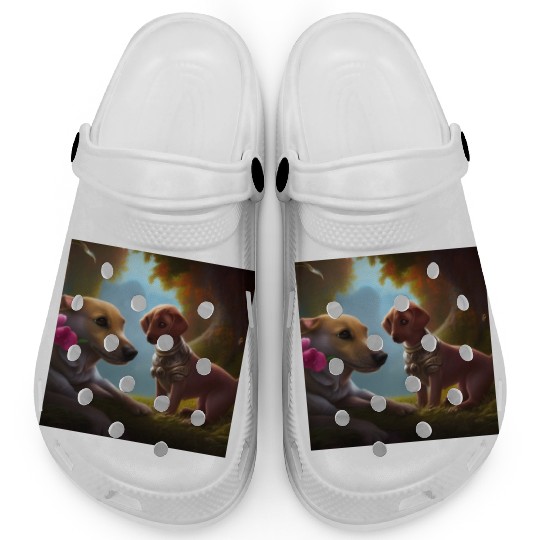 Puppy Love Cute Puppies with A Little Steampunk Clogs