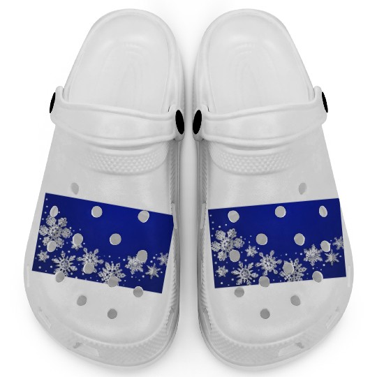 Christmas Snowflakes Blue Winter Clogs