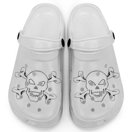 Textured Skull And Crossbones Clogs