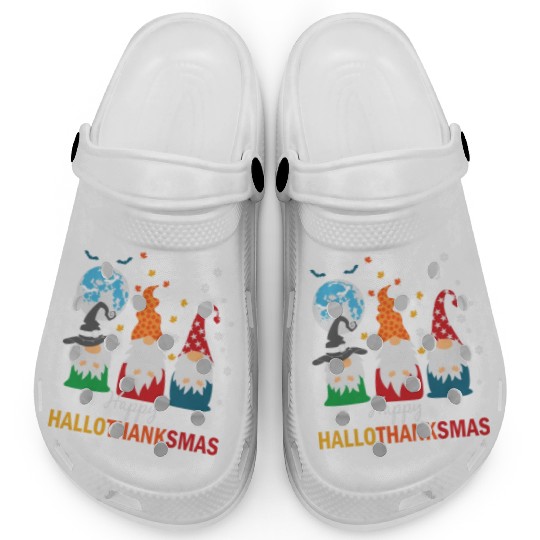 Happy Hallothanksmas Gnomes Lover Halloween Clogs