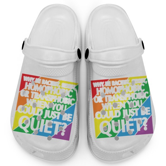 LBGT Flag Gay Pride Human could just be quiet Clogs