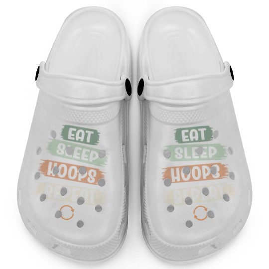 Eat Sleep Hoops Repeat Basketball Clogs