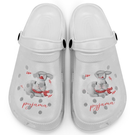 Winter Christmas Pyjama rabbit Clogs
