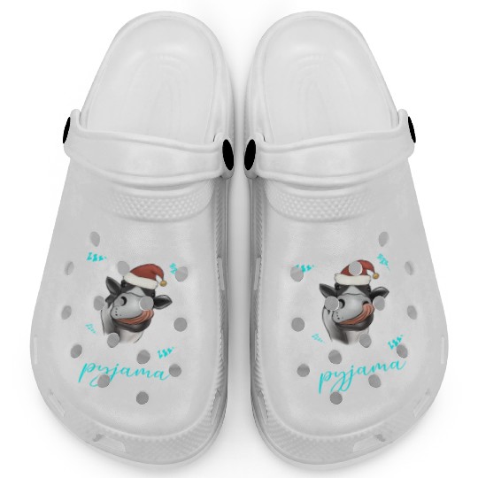 Winter Christmas Pyjama Cow Clogs
