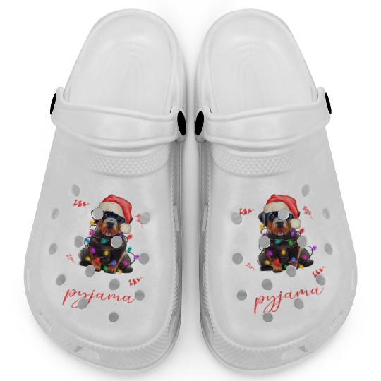 Winter Christmas Pyjama Rotweiler Clogs