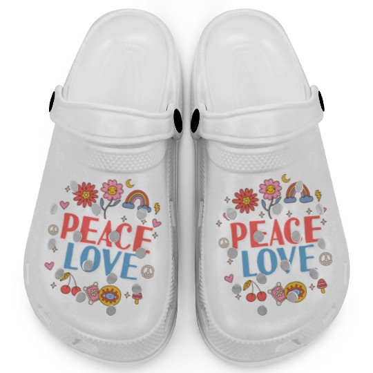Peace love hippie Clogs