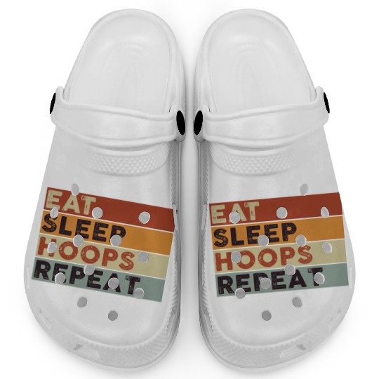 Eat Sleep Hoops Repeat Basketball Clogs
