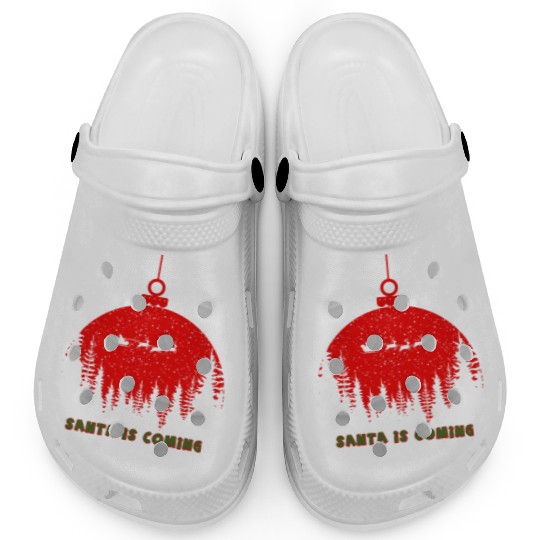 Christmas Santa Is Coming Santa Candy Cane Throne Clogs