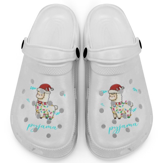 Winter Christmas Pyjama Llama Clogs