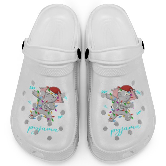 Winter Christmas Pyjama Elephant Clogs