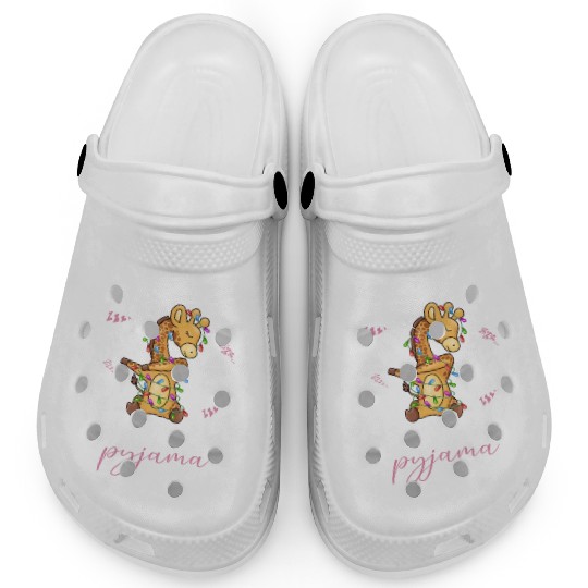 Winter Christmas Pyjama Giraffe Clogs
