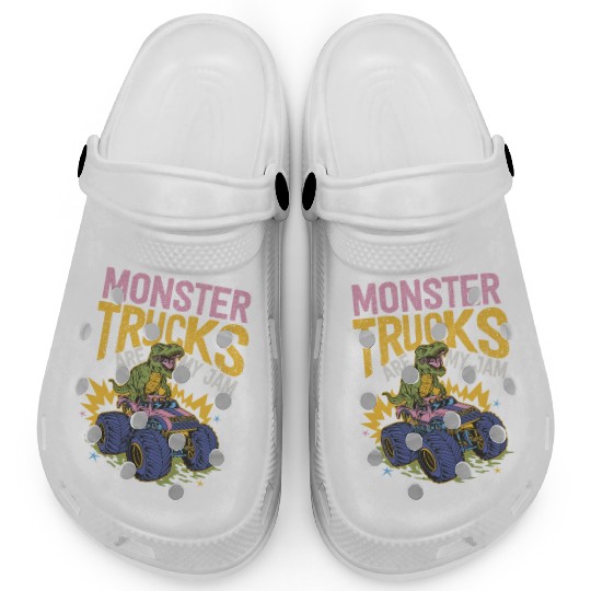 Monster Trucks Are My Jam Vintage Retro Clogs