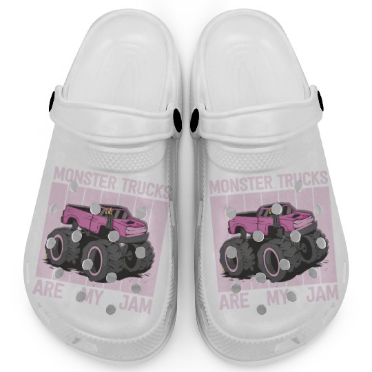 Monster Trucks Are My Jam Vintage Retro Clogs