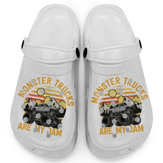 Monster Trucks Are My Jam Vintage Retro Clogs