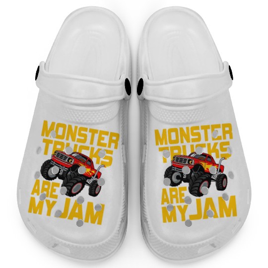 Monster Trucks Are My Jam Vintage Retro Clogs