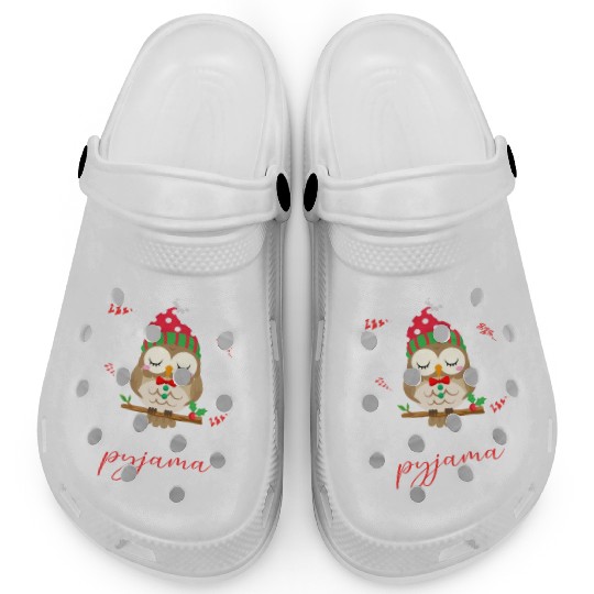 Winter Christmas Pyjama Owl Clogs