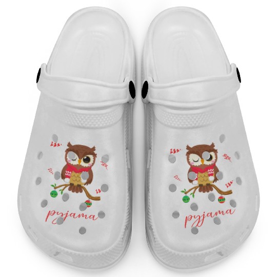 Winter Christmas Pyjama Owl Clogs