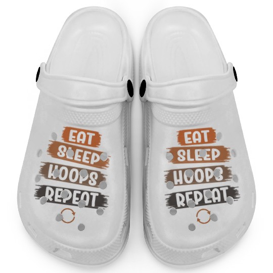Eat Sleep Hoops Repeat Basketball Clogs