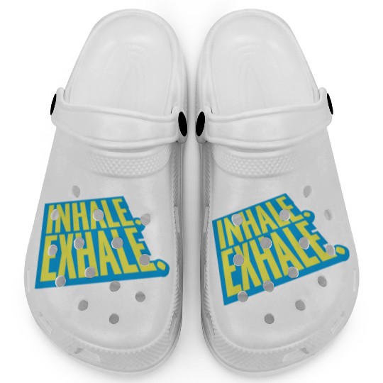 inhale exhale yoga quote Clogs