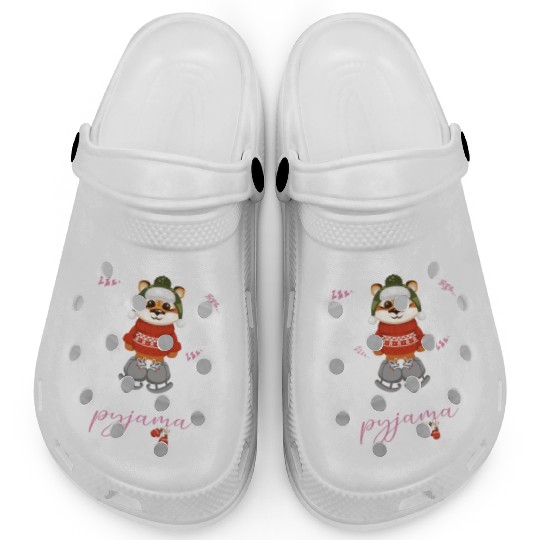 Winter Christmas Pyjama Tiger Clogs