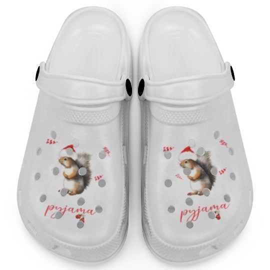 Winter Christmas Pyjama Squirrel Clogs