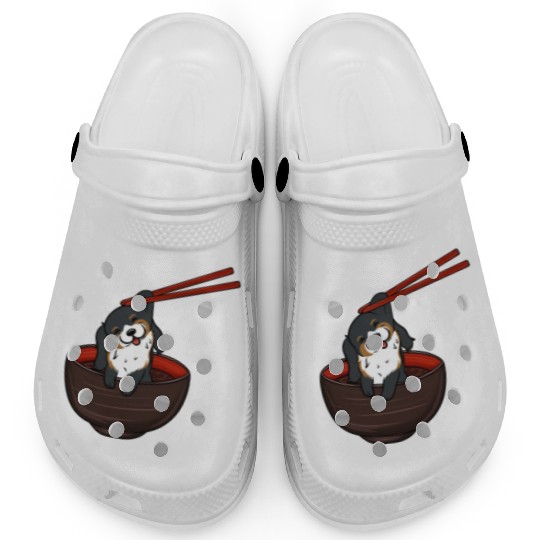 Bernese Mountain Dog Dipping Noodles Clogs