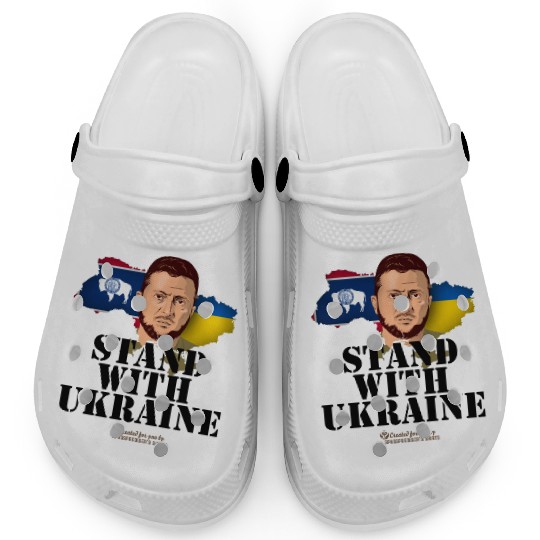Ukraine Wyoming Flags Zelensky Clogs
