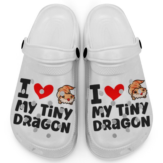 I Love My Tiny Dragon Reptile Pogona Lizard Clogs