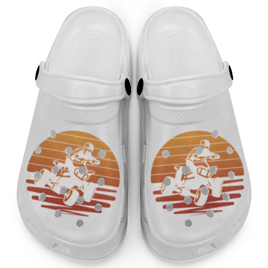 ATV Biker Retro Motocross 4 wheeler Quad Clogs