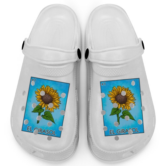 El Girasol Sunflower Card Mexican Lottery Card Clogs