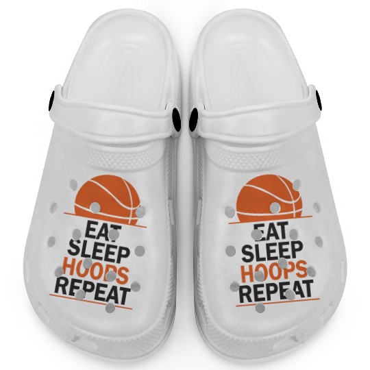 Eat Sleep Hoops Repeat Basketball Clogs