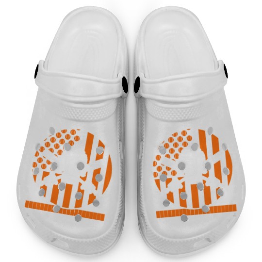 Halloween Clogs, Baseball Skeleton Sports Spooky