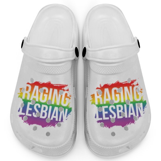 LGBT Gay Pride Lesbian Raging Lesbian Clogs
