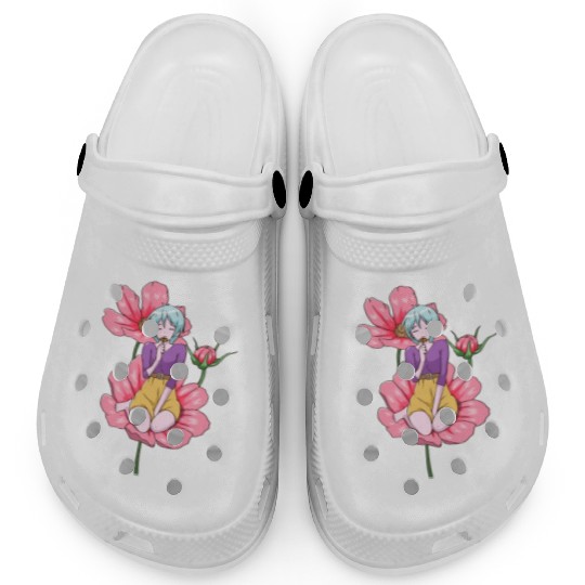 Bloomcore Aesthetic Anime Girl Flowers Cottagecore Clogs