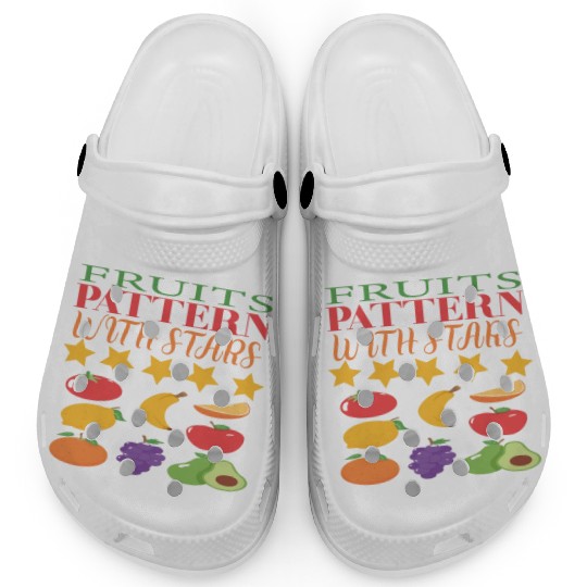 FRUITS PATTERN WITH STARS Clogs