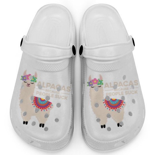 Alpacas Because People Suck Llama Pun Quote Joke M Clogs