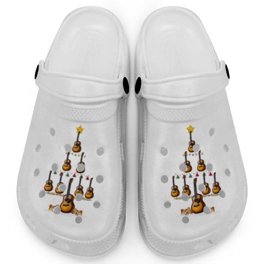 Guitar Christmas Tree Xmas Funny Gift Clogs