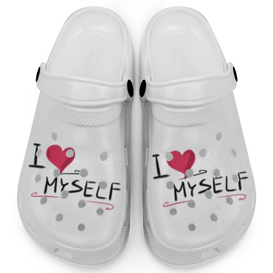 i love me heart text saying Clogs