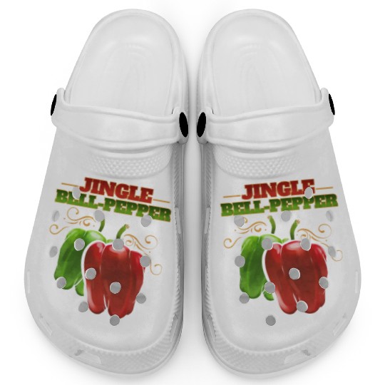 Red And Green Jingle Bell Pepper For Christmas Clogs