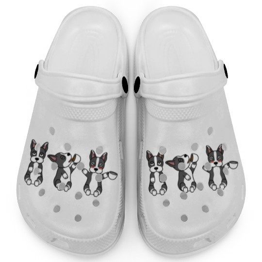 Boston Terrier Coffee Lover Clogs